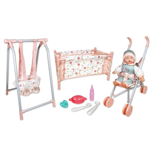 Lissi Baby Doll 3-in-1 Set with Swing, Stroller & Bed