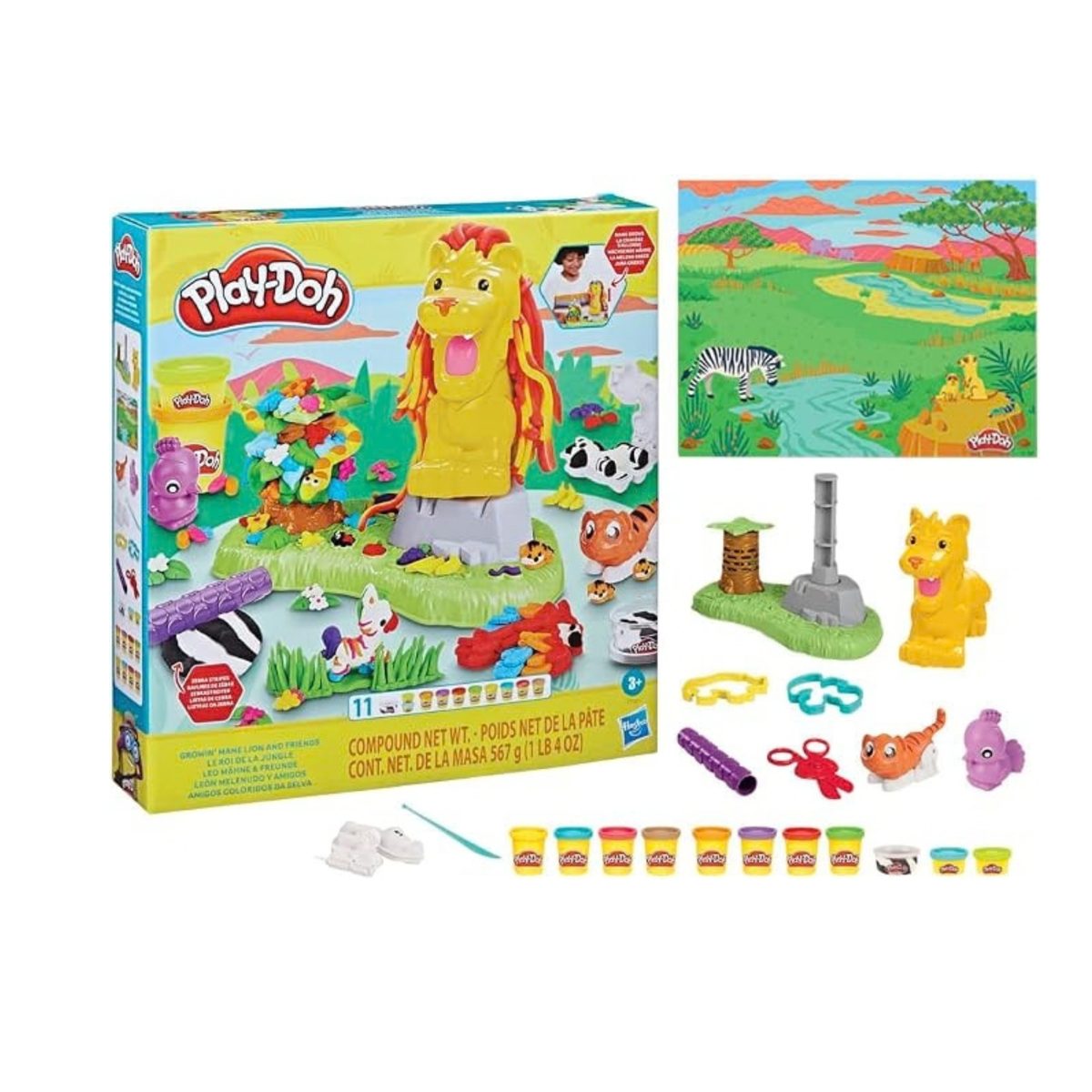 Play-Doh Growin' Mane Lion and Friends Playset