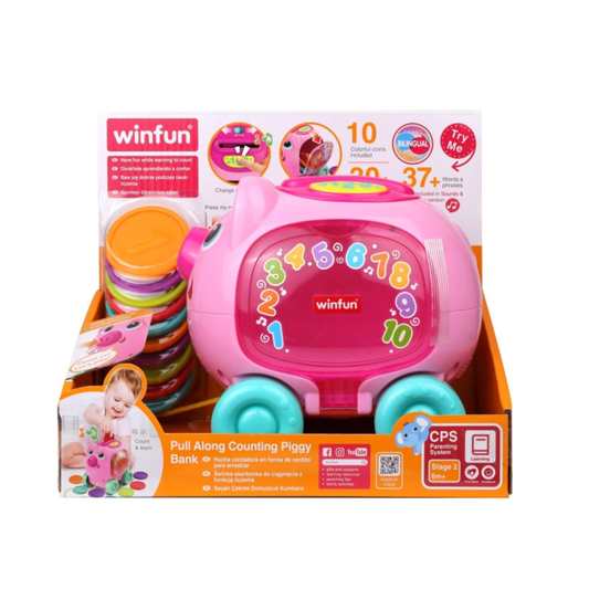 Winfun Pull Along Counting Piggy Bank